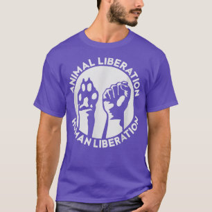 Animal Rights Liberation Vegan Vegetarian Dog Paw  T-Shirt