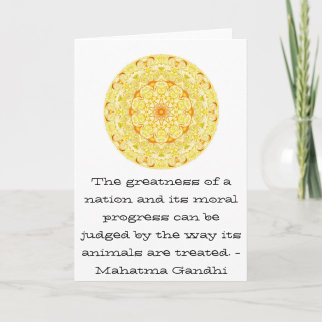 animal rights quote - Mahatma Gandhi Card (Front)