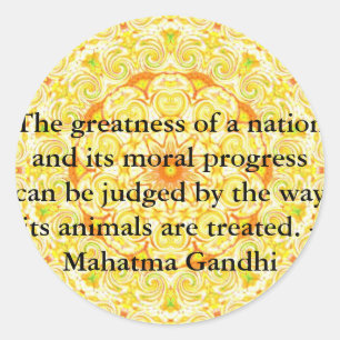 animal rights quote - Mahatma Gandhi Classic Round Sticker