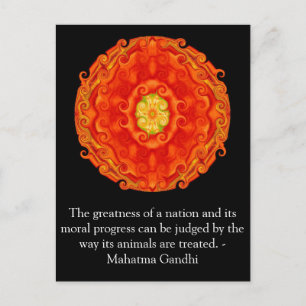 animal rights quote - Mahatma Gandhi Postcard