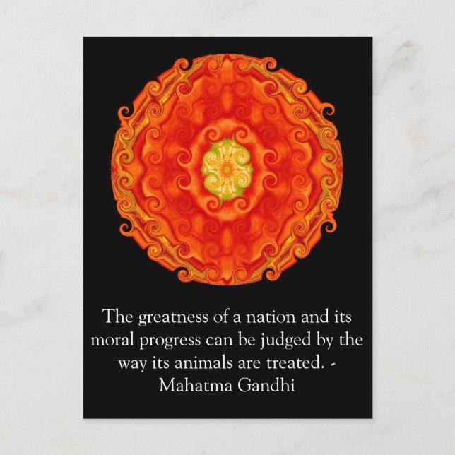 animal rights quote - Mahatma Gandhi Postcard (Front)