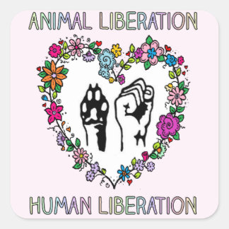 Animal rights sticker. square sticker
