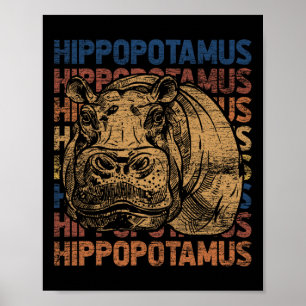 Animal Rights Zookeeper Africa Gift Idea Hippo Poster