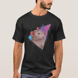 Animal Rodent Tropical Vaporwave Palm Trees Rat T-Shirt