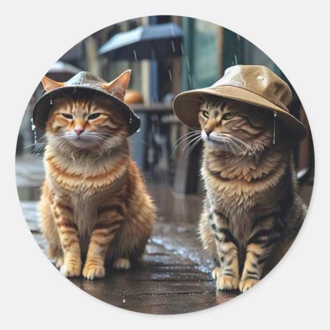 animal round shape sticker (Front)