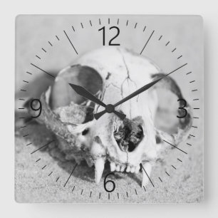 Animal’s skull square wall clock