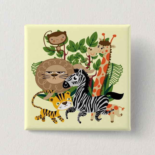 Animal Safari 15 Cm Square Badge (Front)