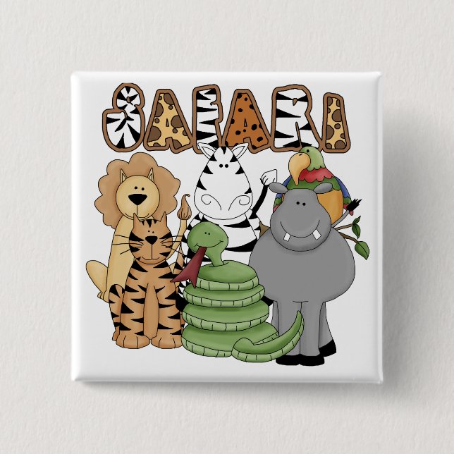 Animal Safari 15 Cm Square Badge (Front)