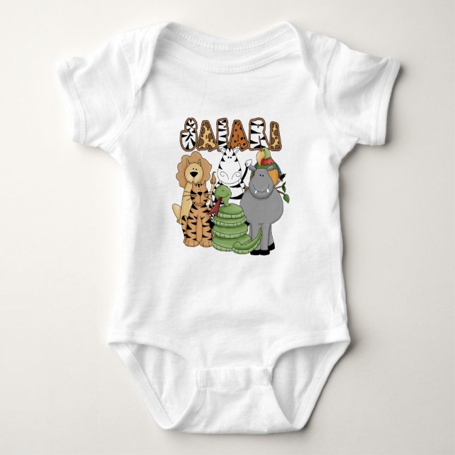 Animal Safari Baby Bodysuit (Front)