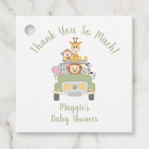 Animal Safari Baby Shower Thank You Favour Tags