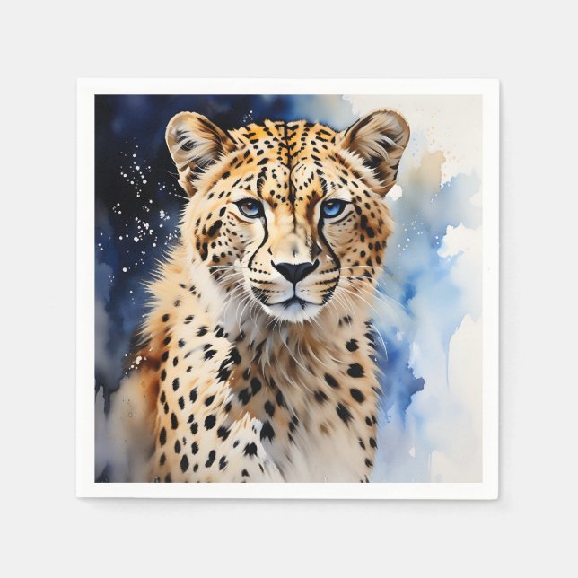 Animal Safari Cheetah Watercolor Napkin (Front)