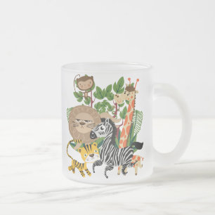 Animal Safari Frosted Glass Coffee Mug