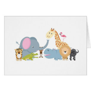 animal safari group white