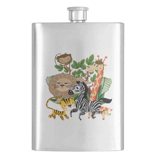 Animal Safari Hip Flask (Front)