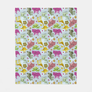 animal safari pattern fleece blanket