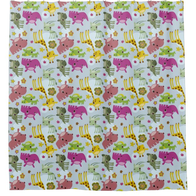 animal safari pattern shower curtain (Front)
