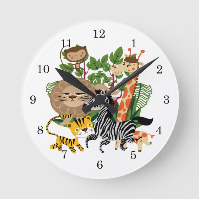 Animal Safari Round Clock (Front)