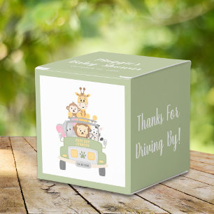 Animal Safari Thanks For Driving By Baby Shower Favour Box