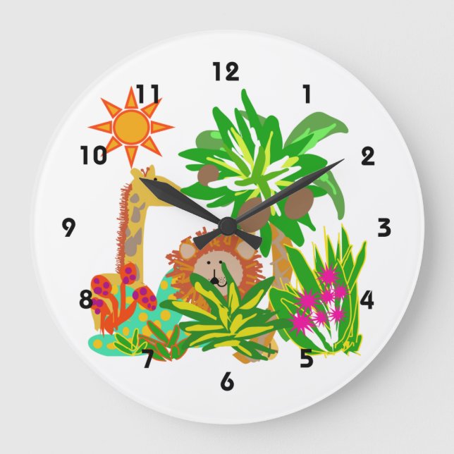 Animal Safari Wall Clock (Front)