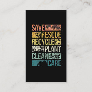 Animal Save Earth Turtle Climate Change Recycle Business Card