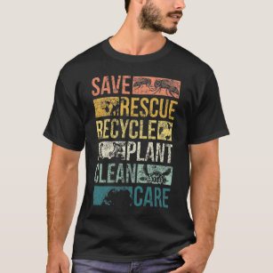 Animal Save Earth Turtle Climate Change Recycle T-Shirt