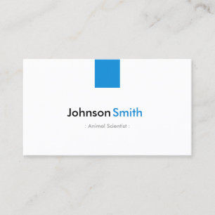 Animal Scientist - Simple Aqua Blue Business Card