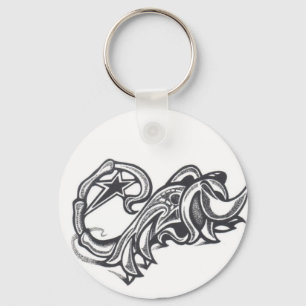 animal scorpion star tattoo key ring