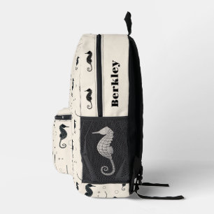 Animal Sea Life Seahorse Name Printed Backpack