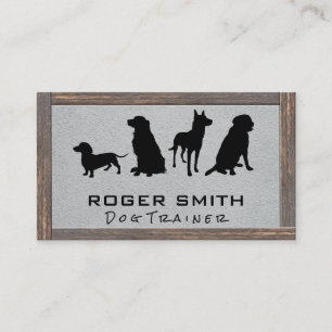 Animal Services   Dog Training   Wood Frame Business Card