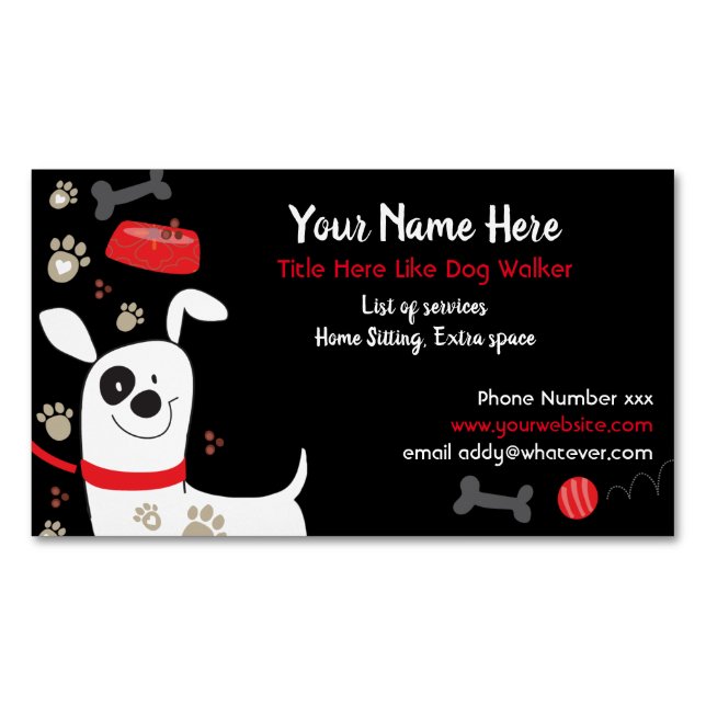 Animal Services Dog with Leash Business Card (Front)