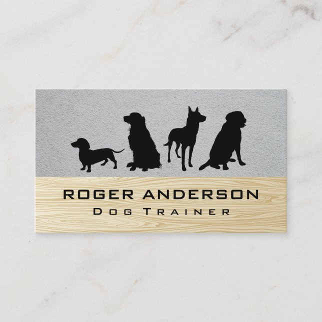 Animal Services | Dogs | Wood Pattern Business Card (Front)