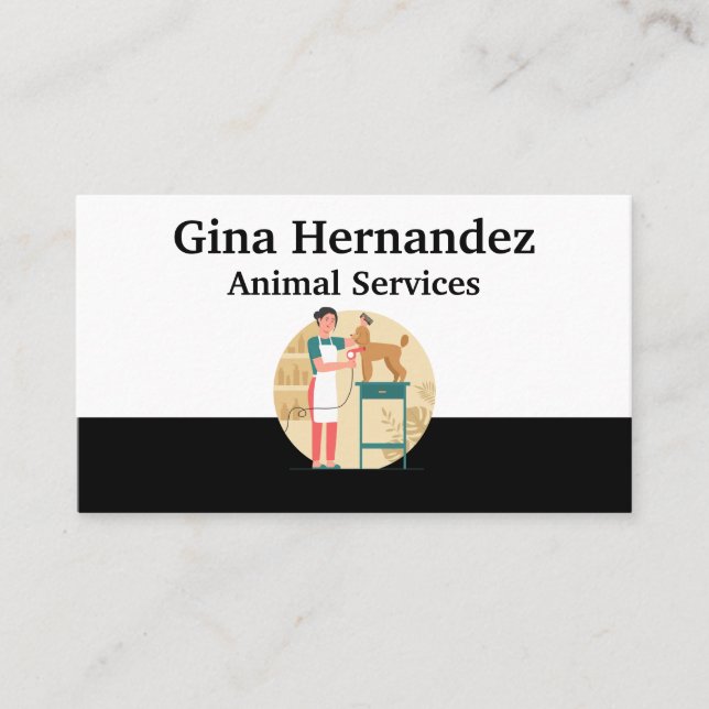 Animal Services | Groomer | Pet Store Business Card (Front)