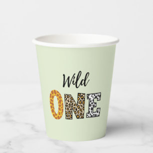 Animal Shape calligraphy wild one  Paper Cups