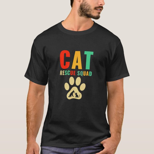 Animal Shelter Cat Rescue Squad T-Shirt (Front)