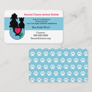 Animal Shelter Dog Cat Heart Template Business Card