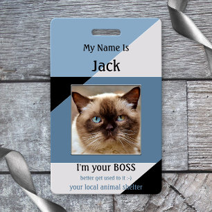 Animal Shelter Funny Cat Name Badge ID Badge