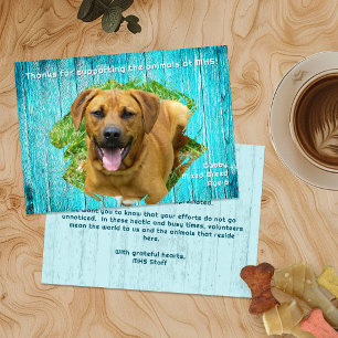 Animal Shelter Thank You Photo Template Wood Card