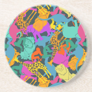 Animal Silhouettes Pattern Coaster