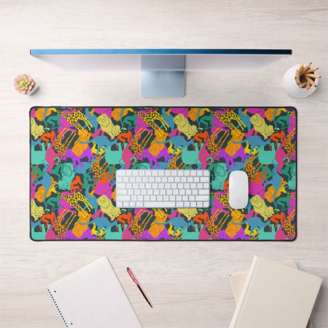 Animal Silhouettes Pattern Desk Mat (Office 1)