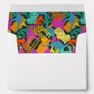 Animal Silhouettes Pattern Envelopes
