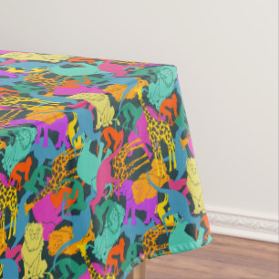 Animal Silhouettes Pattern Tablecloth