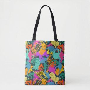 Animal Silhouettes Pattern Tote Bag