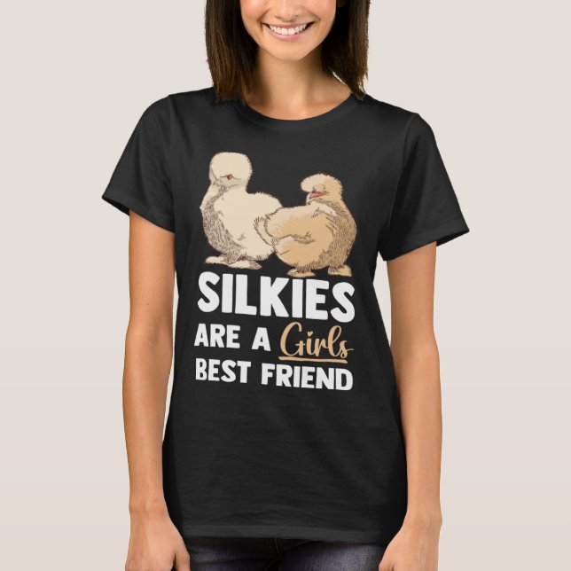 Animal Silkie Chicken Mom Silky Chicken Farmer T-Shirt (Front)