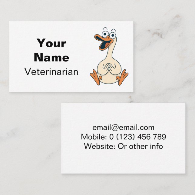 Animal, Silly Goose, Bird Image Business Card (Front/Back)