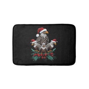 Animal Sitting in snow with Lights Christmas Santa Bath Mat