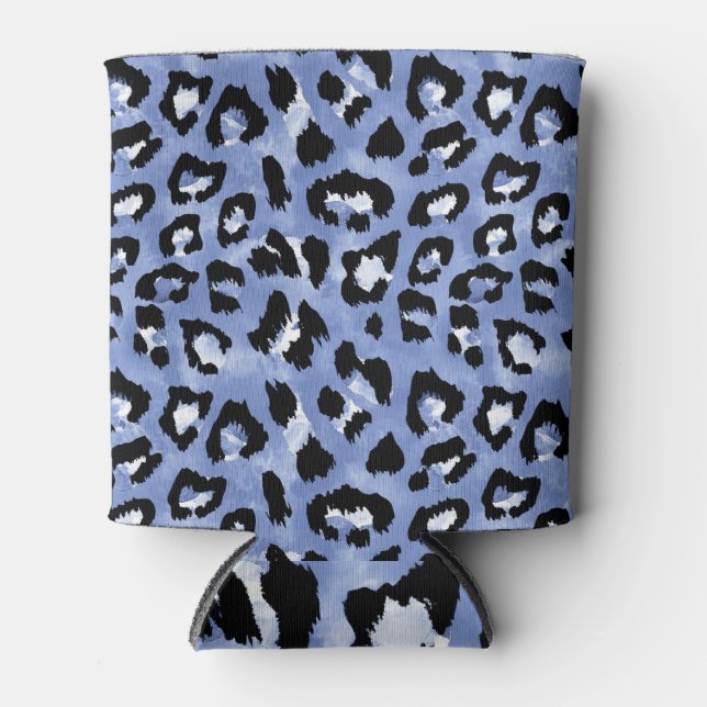 Animal Skin Allure: Watercolor Leopard Can Cooler (Front)