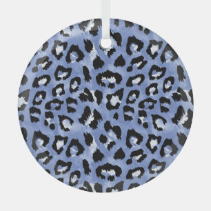 Animal Skin Allure: Watercolor Leopard Glass Tree Decoration