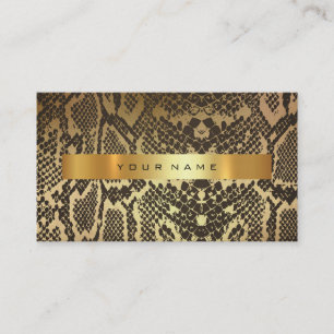 Animal Skin Black Gold Python Vip Fashion Stylist Business Card