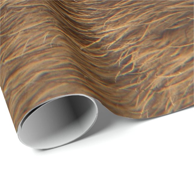 Animal Skin Brown Abstract Bear Fur VIP Wrapping Paper (Roll Corner)