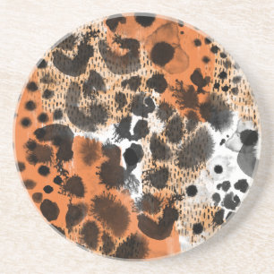 Animal skin: creative leopard pattern. coaster
